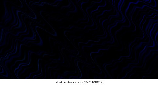 Dark BLUE vector pattern with curves. Abstract illustration with gradient bows. Best design for your ad, poster, banner.