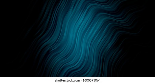 Dark BLUE vector pattern with curves. Bright illustration with gradient circular arcs. Template for cellphones.
