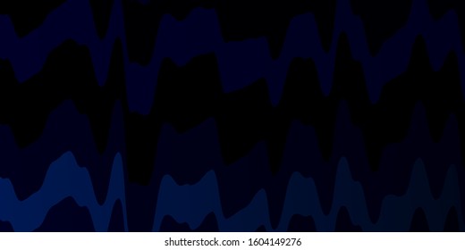 Dark BLUE vector pattern with curves. Illustration in abstract style with gradient curved.  Pattern for ads, commercials.