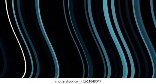 Dark BLUE vector pattern with curves. Colorful illustration in circular style with lines. Best design for your ad, poster, banner.