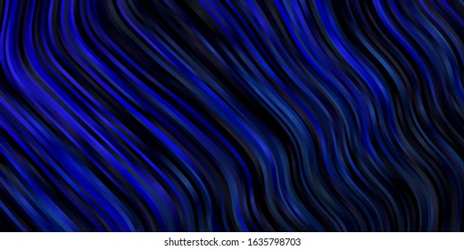 Dark BLUE vector pattern with curves. Bright illustration with gradient circular arcs. Pattern for busines booklets, leaflets