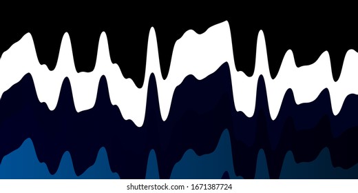 Dark BLUE vector pattern with curves. Colorful illustration with curved lines. Pattern for websites, landing pages.
