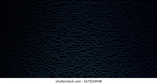 Dark BLUE vector pattern with curves. Brand new colorful illustration with bent lines. Pattern for ads, commercials.