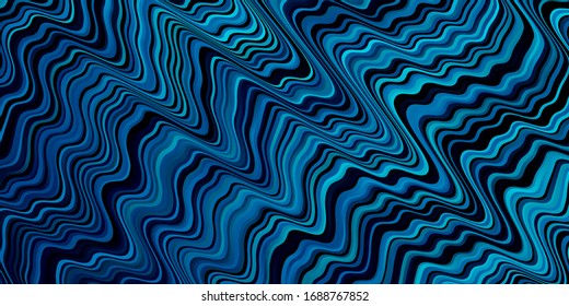 Dark BLUE vector pattern with curves. Gradient illustration in simple style with bows. Template for your UI design.