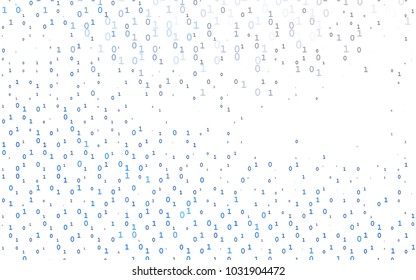 Dark BLUE vector pattern with Digit symbols. Modern geometrical illustration with numerals. Smart design for your business advert of university.
