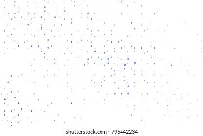 Dark BLUE vector pattern with Digit symbols. Abstract illustration with colored algebra signs. Best design for your ad, poster, banner of math college.