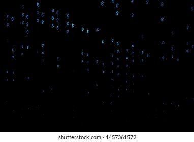 Dark BLUE vector pattern with Dollar. Blurred design in with symbols of USD. The pattern can be used for ad, booklets, leaflets of banks.