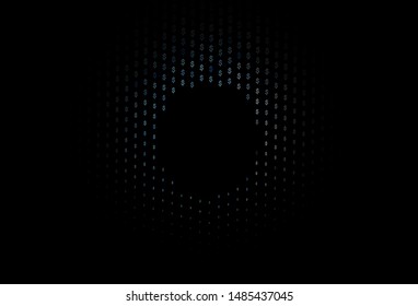 Dark BLUE vector pattern with dollar, USD, usa. Modern abstract illustration with symbols of money. Smart design for your business advert of economic, wealth.