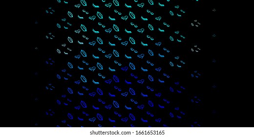 Dark BLUE vector pattern with feminism elements. Colorful feminism symbols with a gradient in modern style. Simple design for your web site.