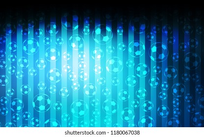 Dark BLUE vector pattern with football balls. Glitteral colorful illustration with abstract soccer balls. Pattern for booklets, leaflets of soccer turnament.