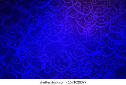 Dark BLUE vector pattern with fresh ingredients. Fast Food on blurred abstract background with colorful gradient. Design for ad, poster, banner of cafes or restaurants.