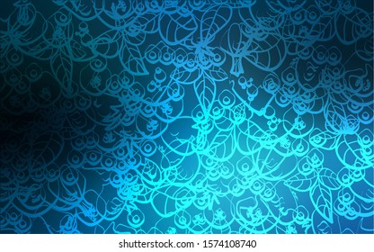 Dark BLUE vector pattern with fresh ingredients. Fast Food on blurred abstract background with colorful gradient. Template for meal cooking in kitchen.