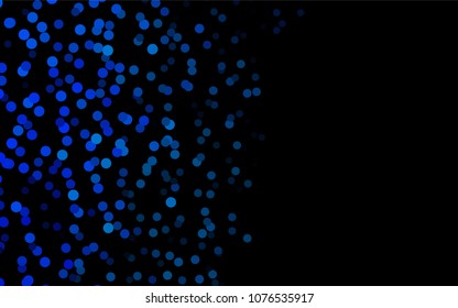 Dark BLUE vector pattern of geometric circles, shapes. Colorful mosaic banner. Geometric background with colored disks.