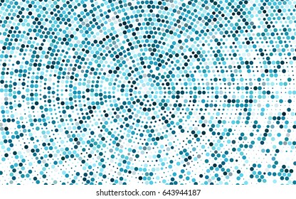 Dark BLUE vector   pattern of geometric circles, shapes. Colorful mosaic banner. Geometric background with colored disks.