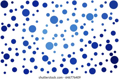 DARK BLUE vector pattern of geometric circle shapes. Colorful mosaic banner. Geometric background with colored disks.