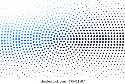 DARK BLUE vector pattern of geometric circle shapes. Colorful mosaic banner. Geometric background with colored disks.