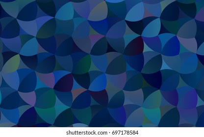 Dark BLUE vector pattern of geometric circles, shapes. Colorful mosaic banner. Geometric background with colored disks.