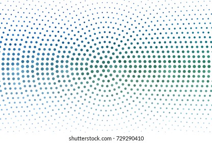 DARK BLUE vector pattern of geometric circle shapes. Colorful mosaic banner. Geometric background with colored disks.