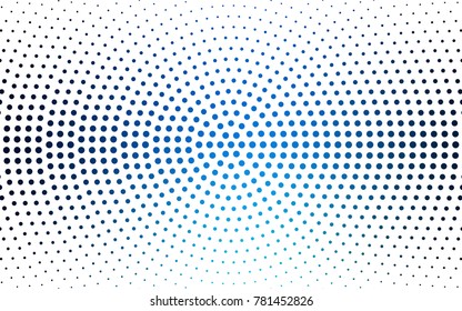 DARK BLUE vector pattern of geometric circle shapes. Colorful mosaic banner. Geometric background with colored disks.