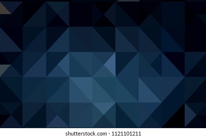 Dark BLUE vector pattern with gradient triangles. Geometric illustration in Origami style with gradient.  A completely new template for your banner.
