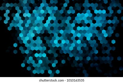 Dark BLUE vector pattern. Hexagonal template. Geometric sample. Repeating hexagon shapes. Brand-New texture for your design. Pattern can be used for background