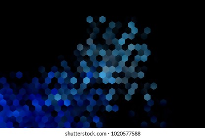 Dark BLUE vector pattern. Hexagonal template. Geometric sample. Repeating hexagon shapes. Brand-New texture for your design. Pattern can be used for background