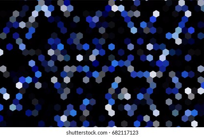 Dark BLUE vector pattern. Hexagonal template. Geometric sample. Repeating hexagon shapes. Brand-New texture for your design. Pattern can be used for background