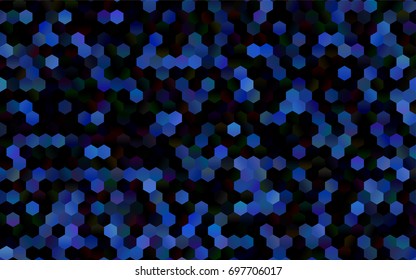 Dark BLUE vector pattern. Hexagonal template. Geometric sample. Repeating hexagon shapes. Brand-New texture for your design. Pattern can be used for background