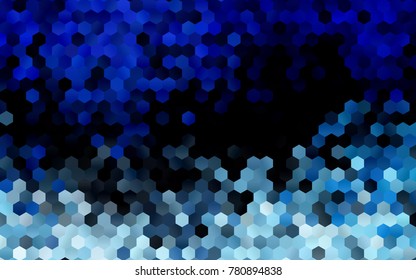 Dark BLUE vector pattern. Hexagonal template. Geometric sample. Repeating hexagon shapes. Brand-New texture for your design. Pattern can be used for background