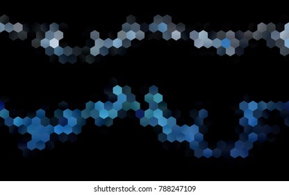 Dark BLUE vector pattern. Hexagonal template. Geometric sample. Repeating hexagon shapes. Brand-New texture for your design. Pattern can be used for background