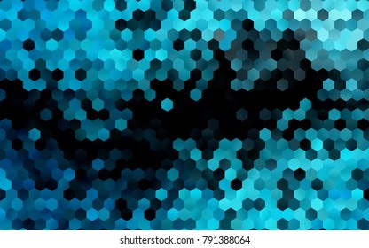 Dark BLUE vector pattern. Hexagonal template. Geometric sample. Repeating hexagon shapes. Brand-New texture for your design. Pattern can be used for background