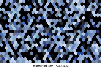 Dark BLUE vector pattern. Hexagonal template. Geometric sample. Repeating hexagon shapes. Brand-New texture for your design. Pattern can be used for background