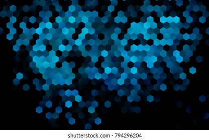 Dark BLUE vector pattern. Hexagonal template. Geometric sample. Repeating hexagon shapes. Brand-New texture for your design. Pattern can be used for background
