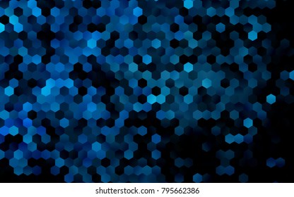 Dark BLUE vector pattern. Hexagonal template. Geometric sample. Repeating hexagon shapes. Brand-New texture for your design. Pattern can be used for background