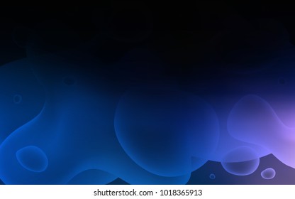 Dark BLUE vector pattern with lamp shapes. Blurred geometric sample with gradient bubbles.  A new texture for your  ad, booklets, leaflets.