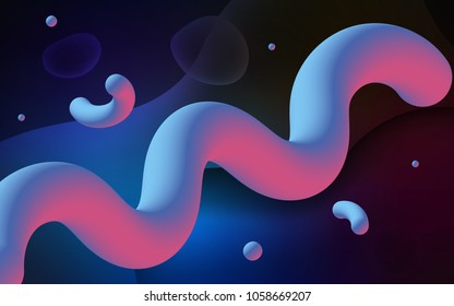 Dark BLUE vector pattern with lamp shapes. Blurred geometric sample with gradient bubbles.  A completely new memphis design for your business.