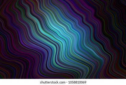 Dark BLUE vector pattern with lamp shapes. Colorful illustration in abstract memphis style with gradient. A completely new template for your business design.