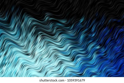 Dark BLUE vector pattern with lamp shapes. Shining illustration, which consist of blurred lines, circles. A completely new template for your business design.