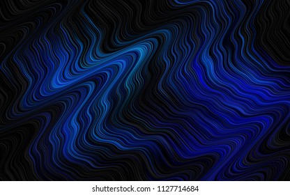 Dark BLUE vector pattern with lamp shapes. Glitter abstract illustration with wry lines. The best blurred design for your business.