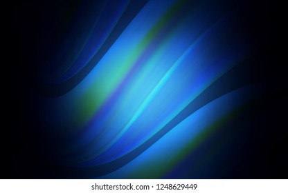 Dark BLUE vector pattern with lamp shapes. A vague circumflex abstract illustration with gradient. The elegant pattern for brand book.