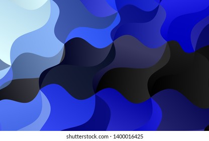 Dark BLUE vector pattern with lamp shapes. Creative illustration in halftone marble style with gradient. Pattern for your business design.