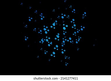 Dark BLUE vector pattern with lamp shapes. Shining illustration, which consist of blurred lines, circles. Textured wave pattern for backgrounds.