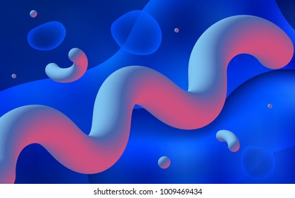 Dark BLUE vector pattern with lava shapes. A vague circumflex abstract illustration with gradient. Pattern for your business design.