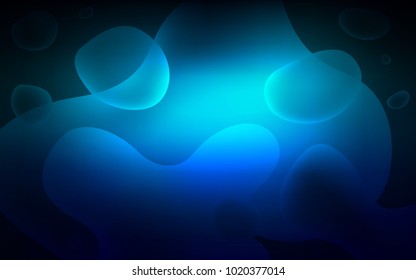 Dark BLUE vector pattern with lava shapes. Shining illustration, which consist of blurred lines, circles. A completely new template for your business design.