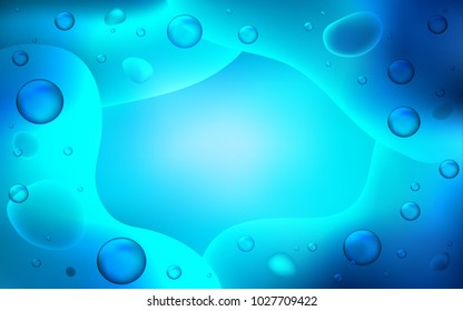 Dark BLUE vector pattern with lava shapes. A sample with blurred bubble shapes. The elegant pattern for brand book.