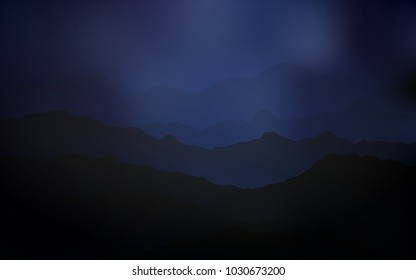 Dark BLUE vector pattern with lava shapes. Glitter abstract illustration with wry lines. Mountain style for your business design.
