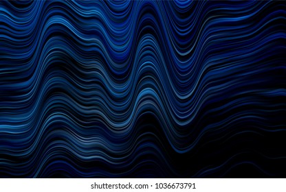Dark BLUE vector pattern with lava shapes. A sample with blurred bubble shapes. Marble style for your business design.