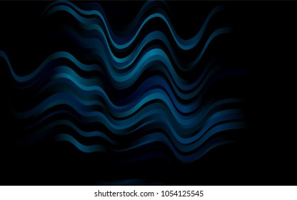 Dark BLUE vector pattern with lava shapes. Glitter abstract illustration with wry lines. Textured wave pattern for backgrounds.