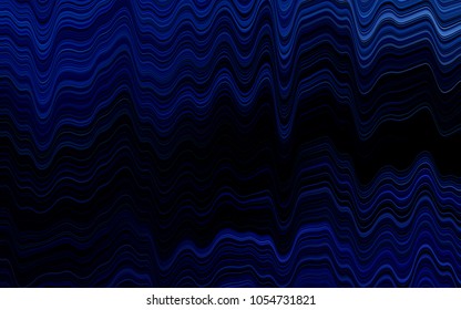 Dark BLUE vector pattern with lava shapes. Glitter abstract illustration with wry lines. New composition for your brand book.