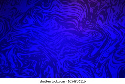 Dark BLUE vector pattern with lava shapes. Colorful illustration in abstract marble style with gradient. New composition for your brand book.
